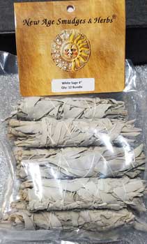 White Sage smudge 12pk 3 1/2" (image for) White Sage smudge 12pk 3 1/2"