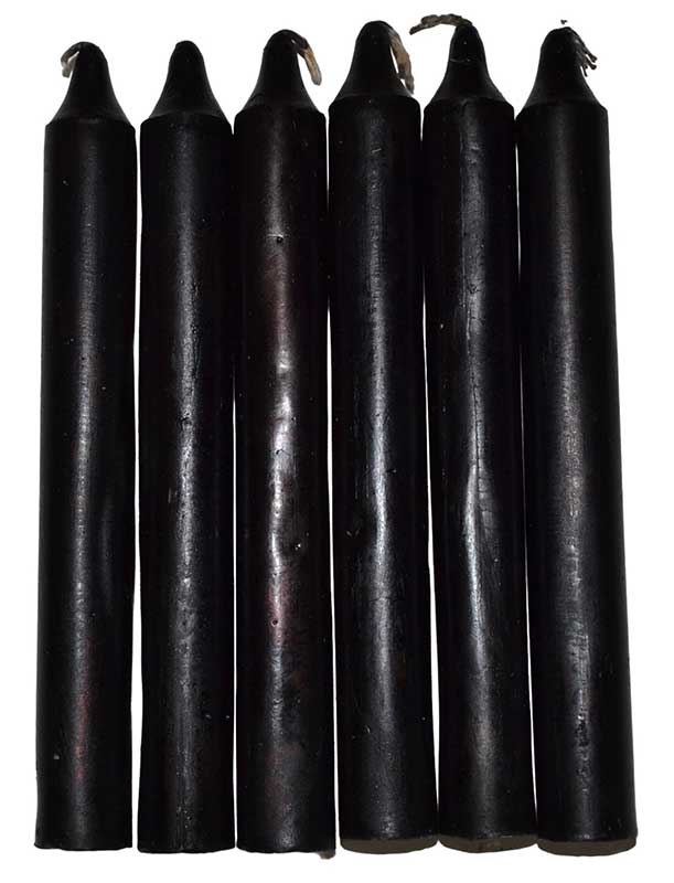 (set of 6) Black 6" household candle (image for) (set of 6) Black 6" household candle